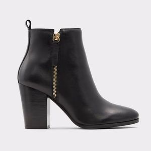 Aldo Noemieflex Black Bootie gold zipper hardware size 8.5